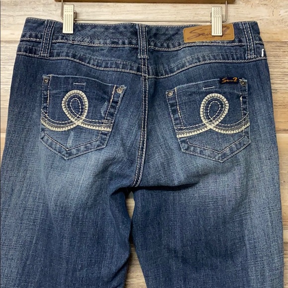Seven7 Women's Jeans Slim Straight Distressed EUC - Picture 5 of 5